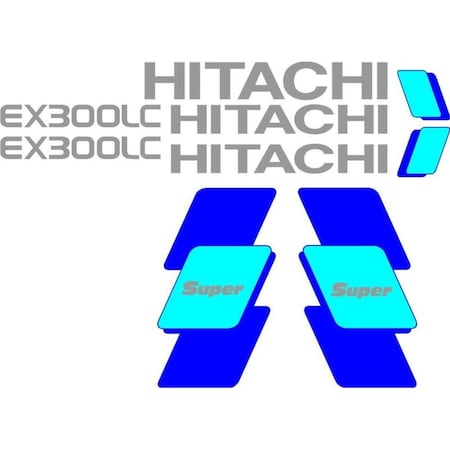 Aftermarket EX300LC New Hitachi Excavator Decal Set HTEX300-3DECALSET